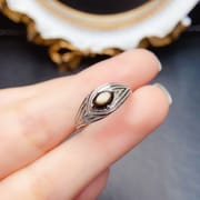 工厂批发爆款天然星光蓝宝石戒指S925银镶嵌主石4*6热销欧美一件