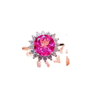 Factory wholesale explosions natural powder Topaz ring S925 silver inlaid main stone 8*8 selling Europe and the United States a piece