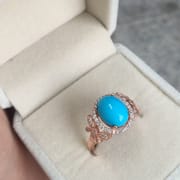 Turquoise Ring Wholesale US Blue Pine Silver Ring Sleeping Beauty Pine Wholesale Low Price Factory Wholesale Zero