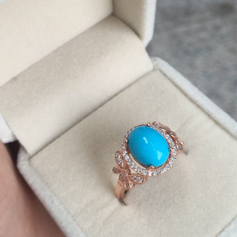 Turquoise Ring US Blue Pine Silver Ring Sleeping Beauty Pine 