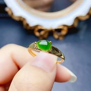 Factory wholesale explosions natural jasper ring S925 silver inlaid main stone 5*7 selling Europe and the United States a generation
