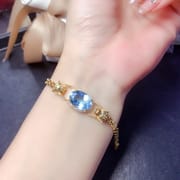 Factory wholesale explosions natural Topaz bracelet S925 silver inlaid main stone 10*14 selling Europe and the United States a generation