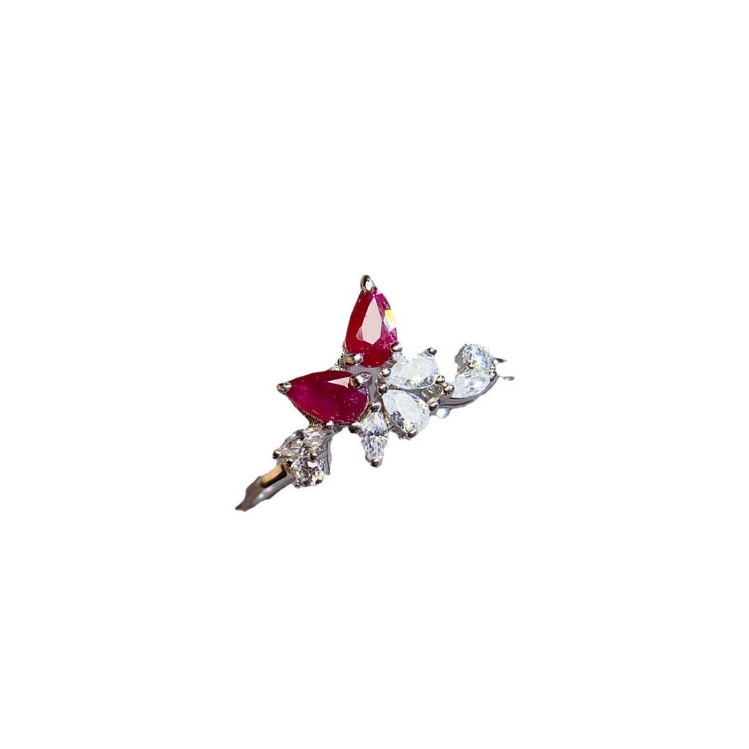 Factory wholesale explosions natural ruby ring S925 silver inlaid with the main stone 3*5 selling Europe and the United States a generation of hair