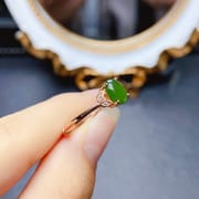 Factory wholesale explosions natural jasper ring S925 silver inlaid main stone 5*7 selling Europe and the United States a generation