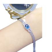 Factory wholesale explosions natural topaz bracelet S925 silver inlaid main stone 6*8 hot Europe and the United States a generation of hair