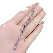New Japanese and Korean small fresh bracelet checked natural ruby bracelet 925 silver inlaid bracelet wholesale