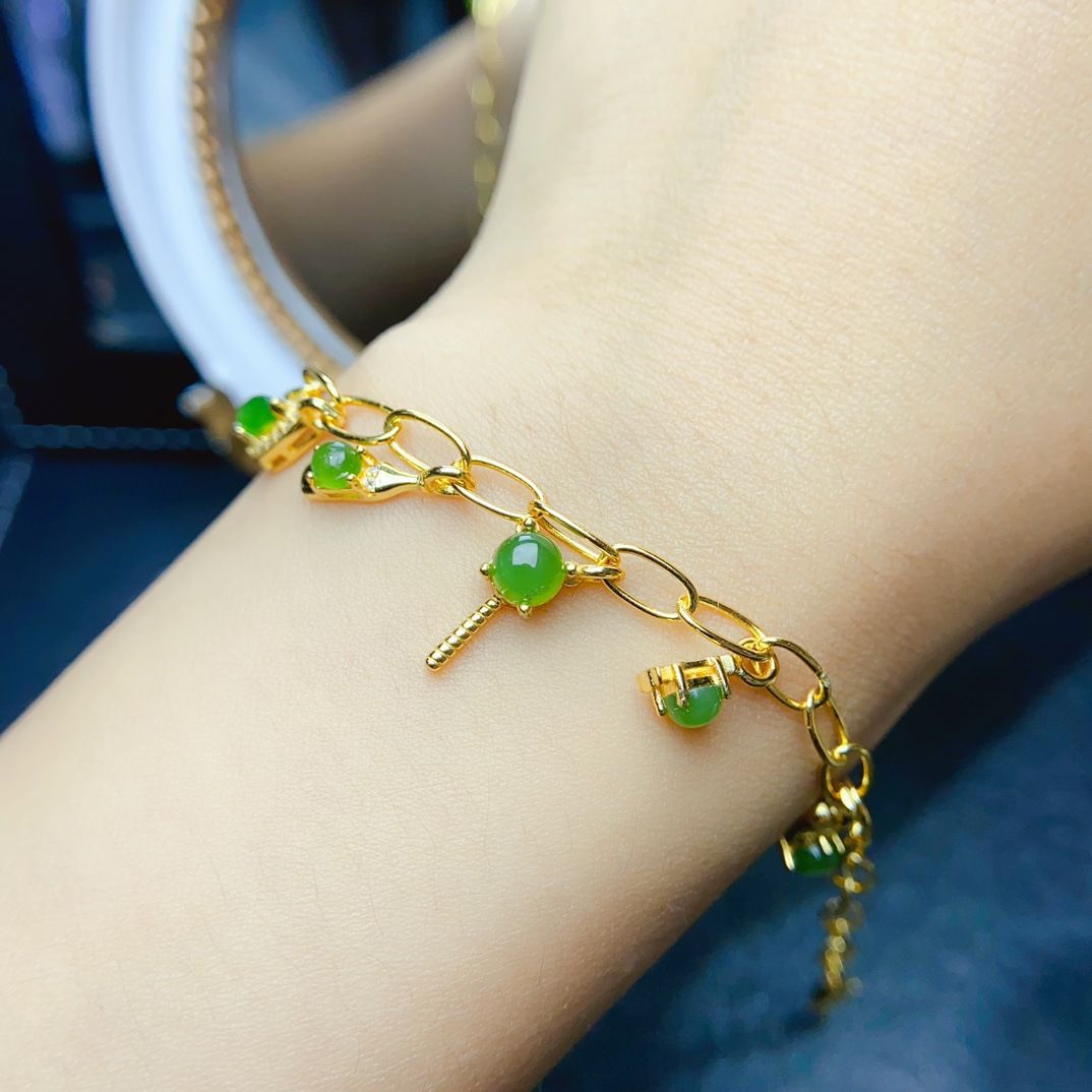 Factory wholesale explosions natural jasper bracelet S925 silver inlaid main stone 6*6 selling Europe and the United States a generation