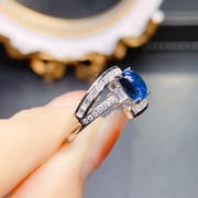 Factory wholesale explosions natural Topaz ring S925 silver inlaid main stone 5*7 selling Europe and the United States a generation of hair