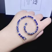 Factory wholesale explosions natural sapphire bracelet S925 silver inlaid with the main stone 4*5 selling Europe and the United States a generation of hair