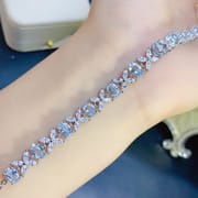 New on the new natural Topaz bracelet 925 silver inlaid gift wholesale main stone 4*6 jewelry wholesale