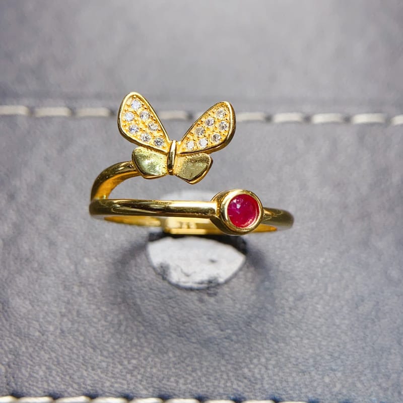 Natural ruby ring with 925 silver for 3*3mm