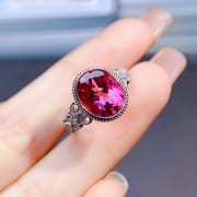 Factory wholesale explosions natural powder Topaz ring S925 silver inlaid with the main stone 8*10 selling Europe and the United States a piece