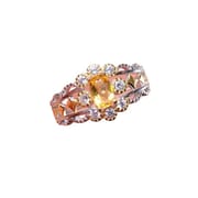 925 silver inlaid citrine ring open mouth overlapping open mouth manufacturers make goods one-piece delivery
