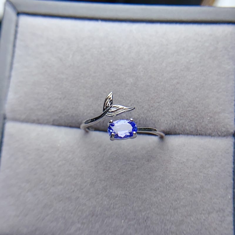 Natural tanzanite topaz ring S925 silver with the main stone 4*6mm