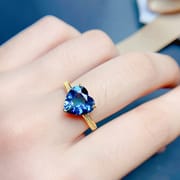 Italian Craft Design Advanced Natural London Blue Topaz Ring Love Gem 925 Silver Loving Beauty Ring