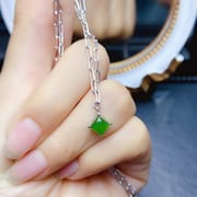 Factory wholesale explosions natural jasper necklace S925 silver inlaid main stone 6*6 selling Europe and the United States a generation