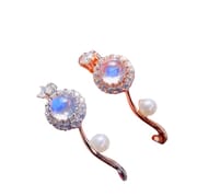 Moonstone ring 925 silver inlaid natural blue moonstone ring live ladies ring wholesale a generation of hair
