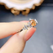 Factory wholesale explosions natural garnet ring S925 silver inlaid main stone 4*5 selling Europe and the United States a generation of hair