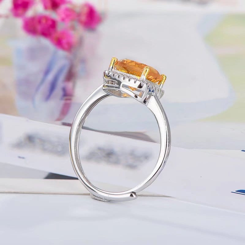 Citrine ring 925 silver inlaid citrine ring live overlapping live manufacturers do goods a generation of hair