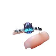 Factory wholesale explosion Alexander ring S925 silver inlaid main stone 5*7 hot European and American generation