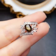 工厂批发爆款天然星光蓝宝石戒指S925银镶嵌主石5*7热销欧美一件