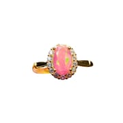 Factory wholesale explosions natural powder Opal ring S925 silver inlaid main stone 5*8 hot Europe and the United States a generation of hair