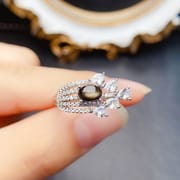 工厂批发爆款天然星光蓝宝石戒指S925银镶嵌主石4*6热销欧美一件