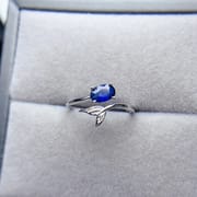 Factory wholesale explosions natural color treasure ring S925 silver inlaid main stone 4*6 selling Europe and the United States a generation of hair