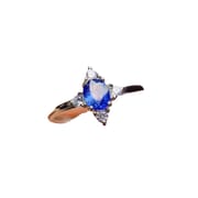 Factory wholesale explosions natural sapphire ring S925 silver inlaid with the main stone 4*5 selling Europe and the United States a generation of hair