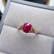 Factory wholesale explosions natural ruby ring S925 silver inlaid with the main stone 7*9 selling Europe and the United States a generation of hair