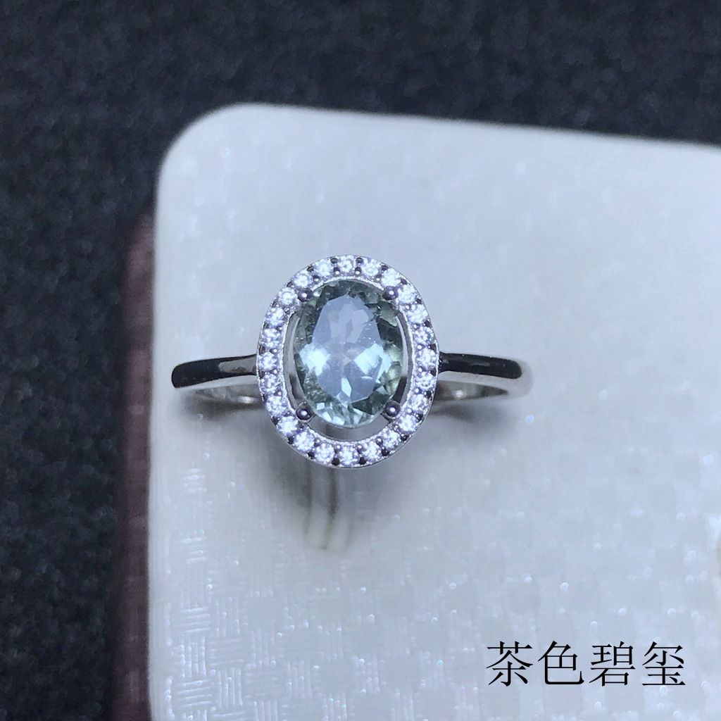 1 karat tourmaline ring wholesale 925 silver inlaid live Crystal Good