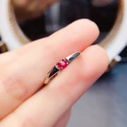 工厂批发爆款天然红宝石戒指S925银镶嵌主石3*3热销欧美一件代发