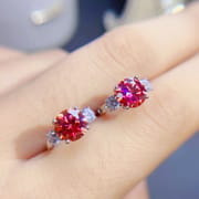 New 925 silver US imported Mosane diamond earrings 1 karat all kinds of color Mosane Diamond trembles live supply