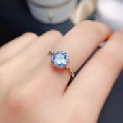 925 silver inlaid natural color treasure ring natural gem style exquisite fashion factory wholesale