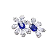 Factory wholesale explosions natural sapphire ring S925 silver inlaid with the main stone 4*6 selling Europe and the United States a generation of hair