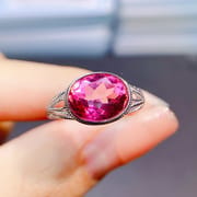 Factory wholesale explosions natural powder Topaz ring S925 silver inlaid with the main stone 8*10 selling Europe and the United States a piece
