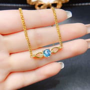 Factory wholesale explosions natural Topaz bracelet S925 silver inlaid main stone 6*6 selling Europe and the United States a generation of hair