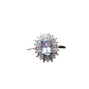 Factory wholesale explosions natural aquamarine ring S925 silver inlaid main stone 4*6 selling Europe and the United States a generation of hair