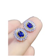 Fashion DIY bare stone natural sapphire 925 silver 6 * 4mm sapphire ring TikTok fast hand live wholesale