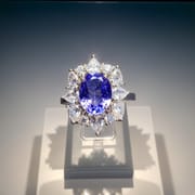 Factory wholesale explosions natural tanzanite ring S925 silver inlaid main stone 6*8 selling Europe and the United States a generation of hair