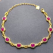 Factory wholesale explosions natural ruby bracelet S925 silver inlaid with the main stone 3*4 selling Europe and the United States a generation of hair