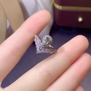 Factory wholesale explosions natural aquamarine ring S925 silver inlaid main stone 4*6 selling Europe and the United States a generation of hair