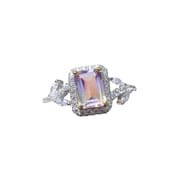Factory wholesale explosions natural amethyst ring S925 silver inlaid main stone 5*7 selling Europe and the United States a generation of hair