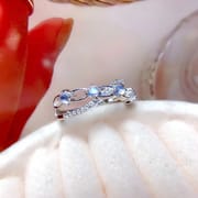 Blue moonstone ring clean and beautiful 925 silver best selling ladies live supply