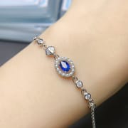Factory wholesale explosions natural sapphire bracelet S925 silver inlaid with the main stone 4*5 selling Europe and the United States a generation of hair