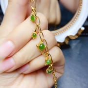 Factory wholesale explosions natural jasper bracelet S925 silver inlaid main stone 6*6 selling Europe and the United States a generation