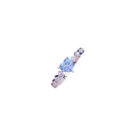 Natural Aquamarine Ring Princess Square 925 Sterling Silver Women's Ring Overseas E-Commerce Live Supply