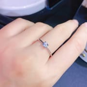 Natural aquamarine ring Princess Square 925 sterling silver women's ring overseas e-commerce live supply