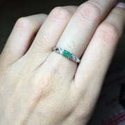 Natural emerald ring 925 silver inlaid live recommended