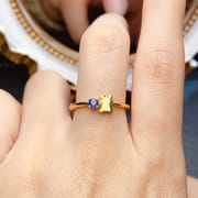 Factory wholesale explosions natural sapphire ring S925 silver inlaid main stone 3*3 selling Europe and the United States a generation of hair